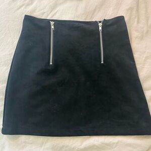 Black suede skirt